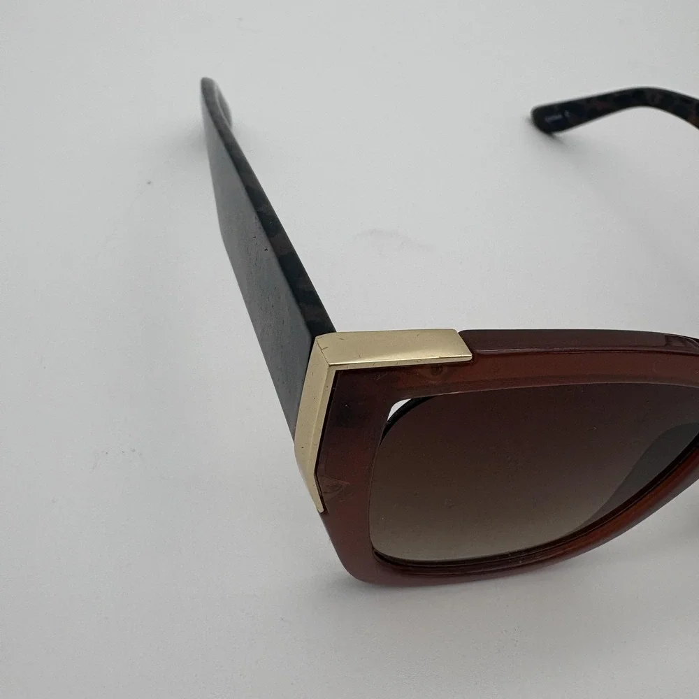 Bethenny Sunglasses Womens‎ One Size Brown Tortoise Oversized Square Gradient